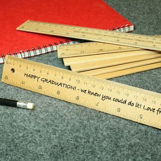personalised engraved graduation gift ruler by cleancut wood