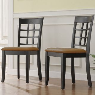 Wilmington Black Lattice Back Dining Chair (set Of 2)