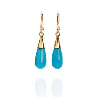 turquoise 18 karat gold vermeil earrings by elizabeth raine