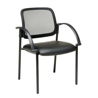Office Star Products Work Smart Black Screen Back Visitors Chair