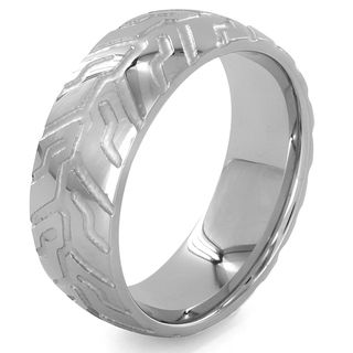 Stainless Steel Geometric Pattern Ring West Coast Jewelry Men's Rings