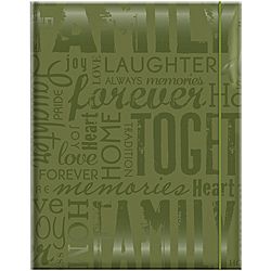 Embossed Gloss Family Expressions Green Photo Album (holds 100 Photos)