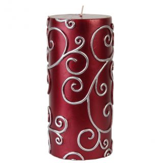 3x6 Inch Scroll Pillar Candles (pack Of 12)