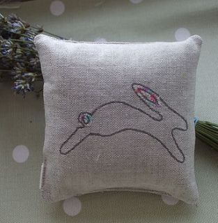 embroidered bunny lavender bag by caroline watts embroidery