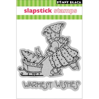 Penny Black Cling Rubber Stamps 4"X5.25" Sheet Warmest Wishes Penny Black Clear & Cling Stamps