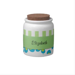Your Name   Flowers, Petals, Stripes   Green Blue Candy Jars