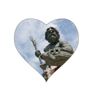 King Neptune Virginia Beach Statue Heart Stickers