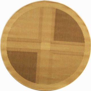 Indoor/ Outdoor Lakeview Natural/ Brown Rug (53 Round)