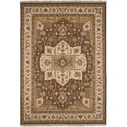 Hand knotted Brown/ Red Wool Rug (10 X 14)