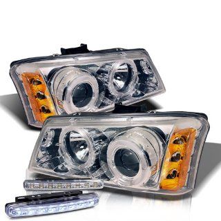2003 2004 CHEVY SILVERADO 2500 HALO HEADLIGHTS PROJECTOR + LED FOG BUMPER LAMPS Automotive
