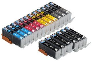 Skia Ink Cartridges  18 Pack Compatible with Canon 250 / 251(PGI 250BK CLI 251BK CLI 251C CLI 251M CLI 251Y CLI 251GY) for PIXMA iP8720, PIXMA MG6320, PIXMA MG7120. 3 of each with gray.