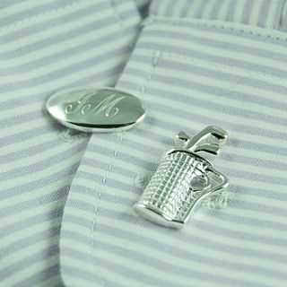 personalised sterling silver golf bag cufflinks by highland angel