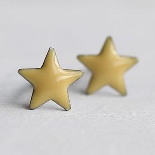 yellow star earrings by silk purse, sow's ear