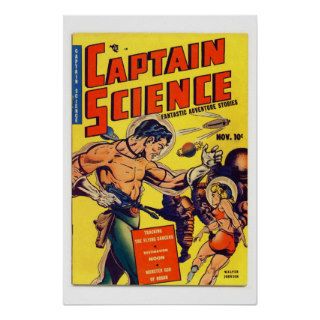 Captain Science Vintage Comic Book Cover Poster
