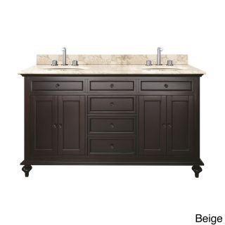 Avanity Merlot 60 inch Double Vanity In Espresso Finish With Dual Sinks And Top