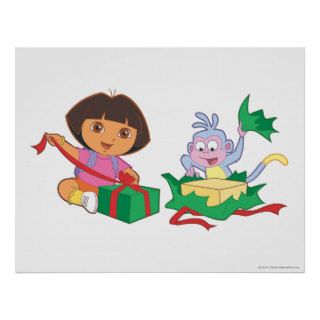 Dora & Boots Open Gifts Poster