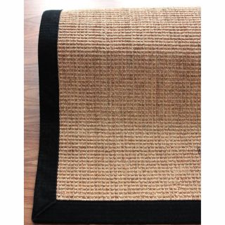 Nuloom Nuloom Handmade Alexa Eco Natural Fiber Cotton Border Sisal Rug (8 X 10) Black Size 8 x 10