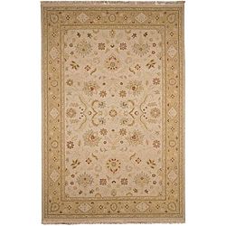 Hand knotted Ivory/ Cream Wool Rug (10 X 14)