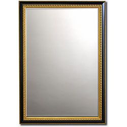 Barewalls Gilded Ebony framed Beveled Wall Mirror (42 X 30) Black Size Extra Large