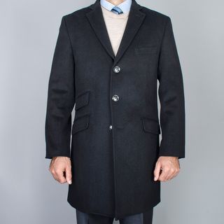 Unity Nick Mens Black Wool Carcoat Black Size 46R