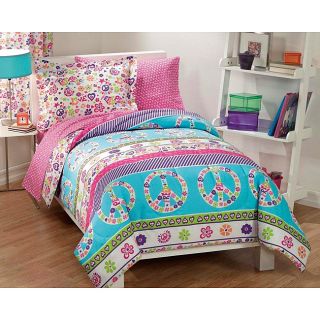 Chf Industries Peace And Love Polyester/cotton Printed Twin Size 5 piece Bed In A Bag Multi Size Twin