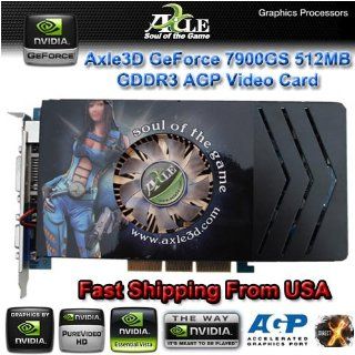 Axle3D Nvidia GeForce 7900 GS 512MB DDR3 256 Bit DVI + VGA + HDTV / S Video AGP 8x Video Card Computers & Accessories