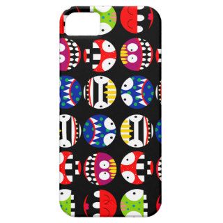 colorful crazy funny cartoon faces pattern iPhone 5 case