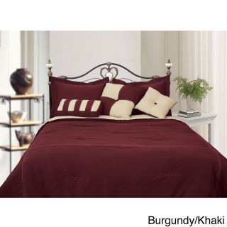 Lcm Home Fashions, Inc. Microfiber Reversible 4 piece Comforter Set Red Size California King