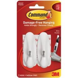 Command Medium Wire Hooks With Adhesive (pack Of 2)