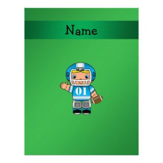 Personalized name football player green letterhead template