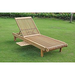 Kokomo Teak Sunlounger With Pull out Tray