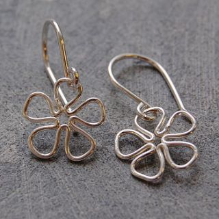 silver daisy earrings by otis jaxon silver and gold jewellery
