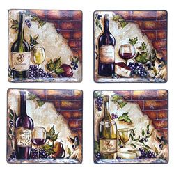Certified International Wine Cellar 11 in Square Dinner Plates (set Of 4)