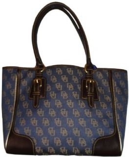 Women's Dooney & Bourke Purse Handbag Small Taylor Shopper Denim Blue/Brown Shoes