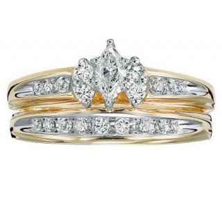 Affinity Diamond 1/2 cttw Marquise 2 piece RingSet, 14K —