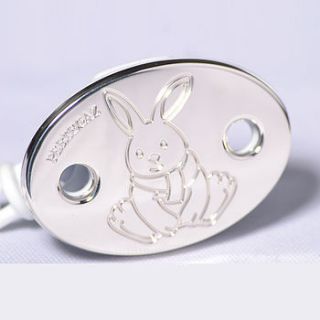 bunny sterling silver dummy clip baby gift by pertegaz by silver dummy clips