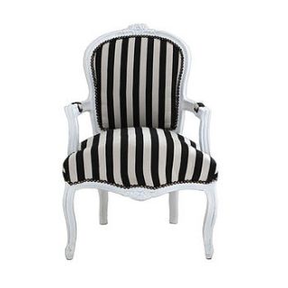 black and white striped armchair by out there interiors