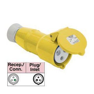 Bryant 332r4s Splashproof Receptacle, 2 Pole, 3 Wire, 32a, 100 130v Ac, Yellow   Electrical Outlets  
