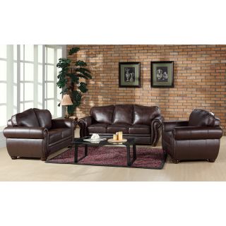 Abbyson Living Richfield Premium Top grain Leather Sofa, Loveseat, And Armchair Set