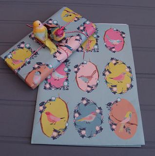 birds wrapping paper two sheets by petra boase