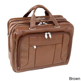 Mcklein River West 17 inch Leather Laptop Case With Telescopic Handle
