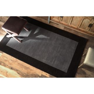 Nuloom Nuloom Handmade Zen Solid Border Wool Rug (83 X 11) Gray Size 83 x 11