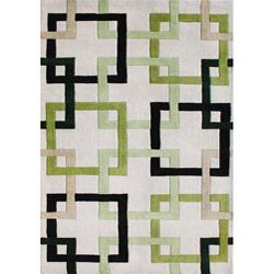Handmade Metro Puzzle Beige Wool Rug (5 X 8)