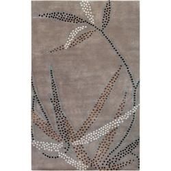 Smithsonian Collection Hand knotted Grey Floral Wool Rug (26 X 10)