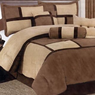 Chelsea Contemporary Microsuede And Polyester 7 piece Comforter Set