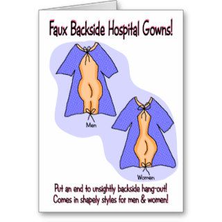 Funny Get Well Card  Hospital Gown Humor
