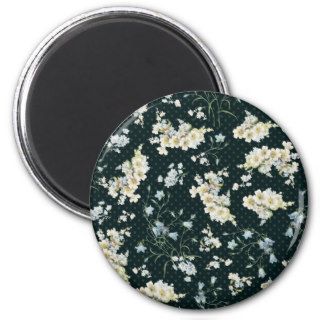 Dark vintage flower wallpaper pattern fridge magnet