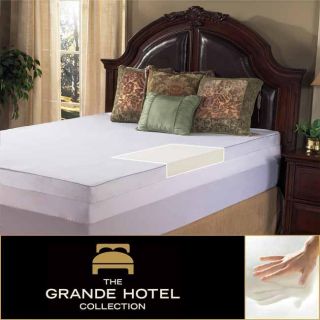 Grande Hotel Collection 3 inch Memory Foam Mattress Topper With Egyptian Cotton Cover