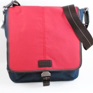 Coach 70833 Varick Colorblock Map Bag Navy / Red Shoes