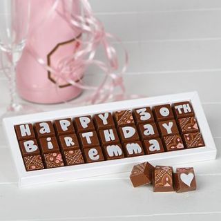 personalised birthday chocolate box by chocolate by cocoapod chocolate
